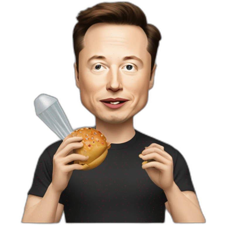 Elon musk qui mange Macdonald  emoji