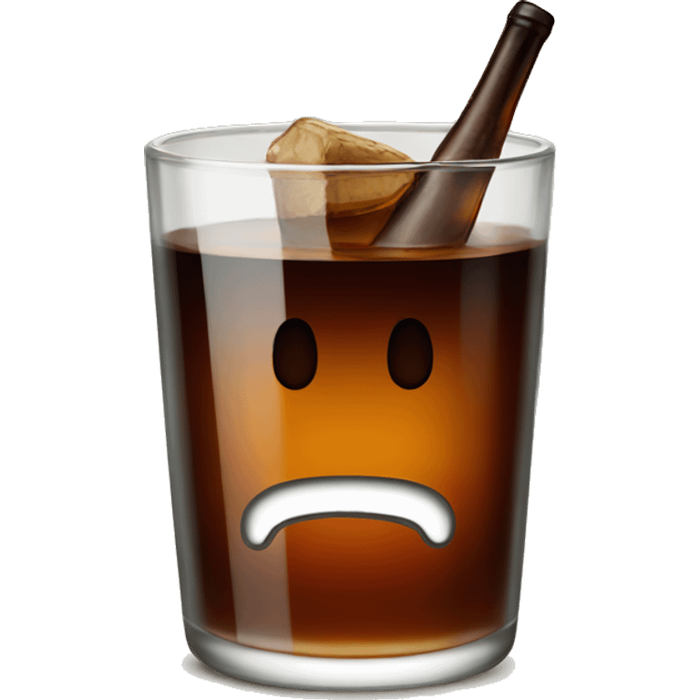 Glass with fernet con coca emoji