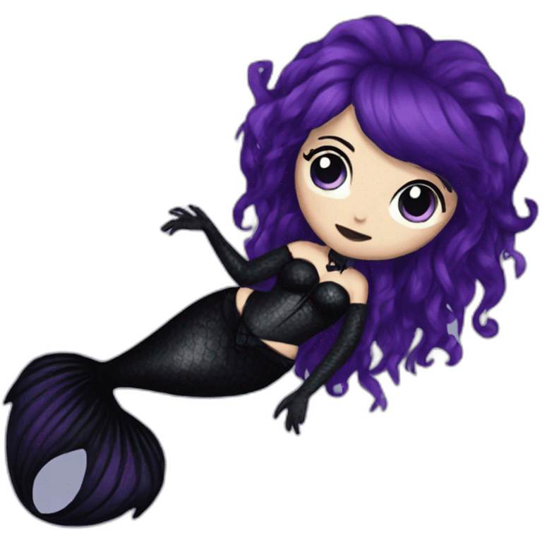 Goth mermaid emoji