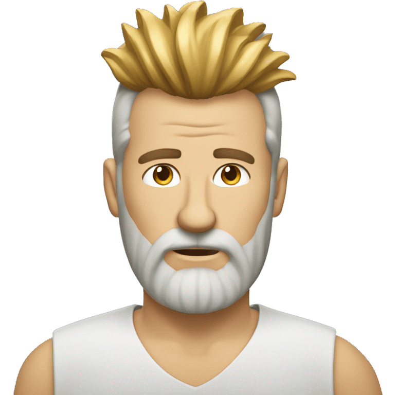 European, golden Mohawk hairstyle, beard, man, middle-aged. emoji