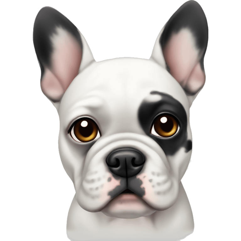 White French bulldog with dark spots emoji