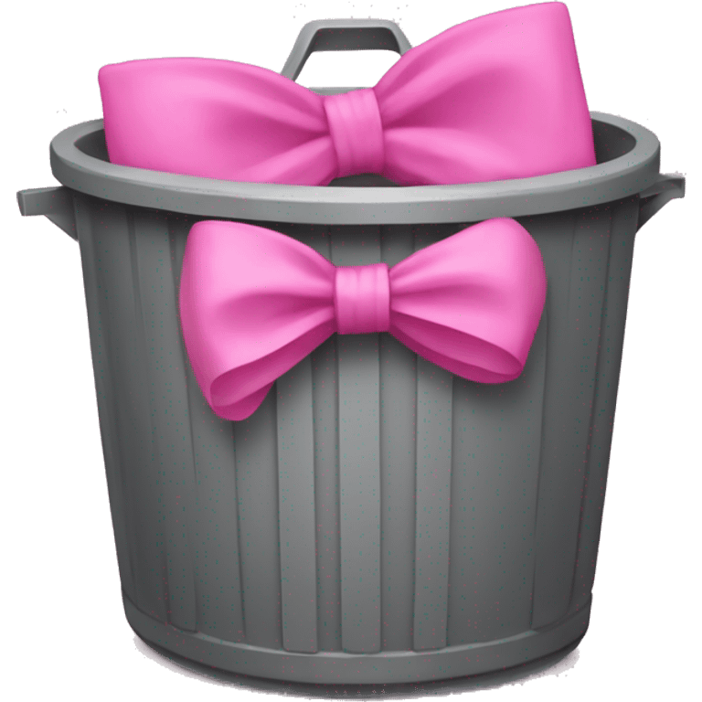 Trashcan with pink bow emoji