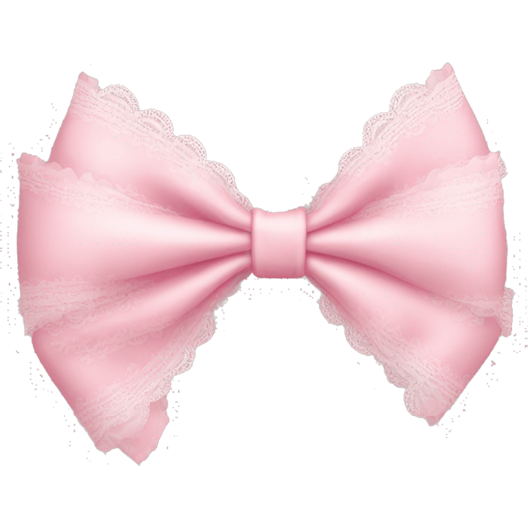 baby pink bow with frilly lace emoji