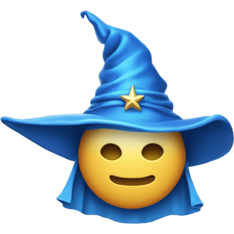 blue wizard hat with star and moon emoji