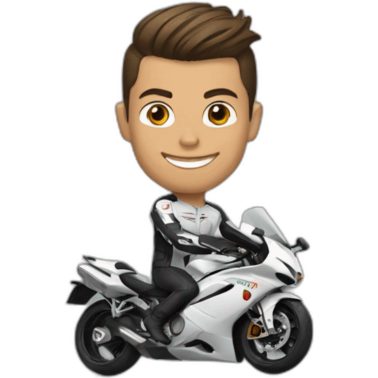 Cristiano ronaldo sur moto emoji