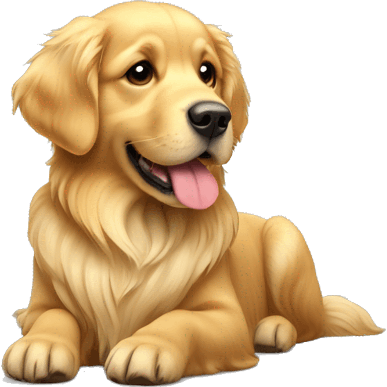 golden retriever con alas de mariposa emoji