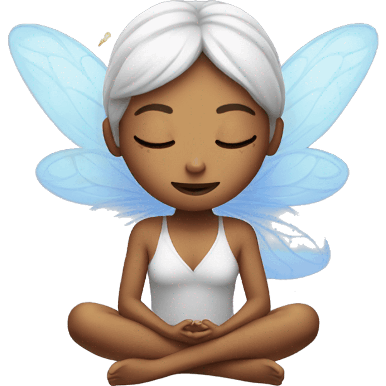 beautiful fairy meditating with eyes closed emoji