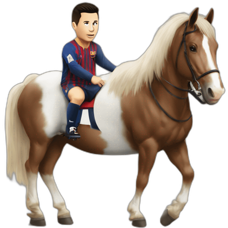 ronaldo et messi ssur un cheval emoji