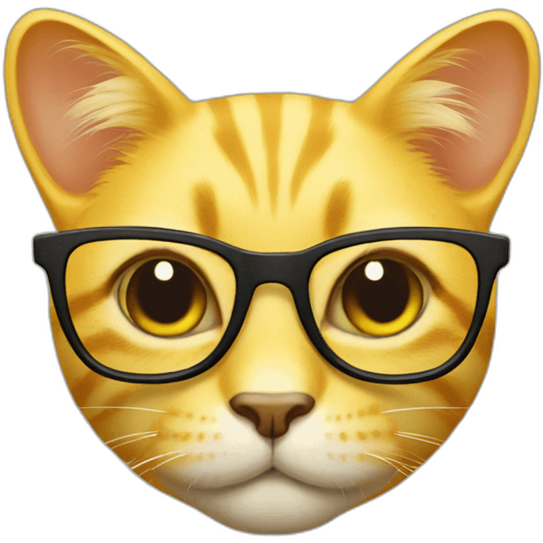 yellow cat with glasses emoji