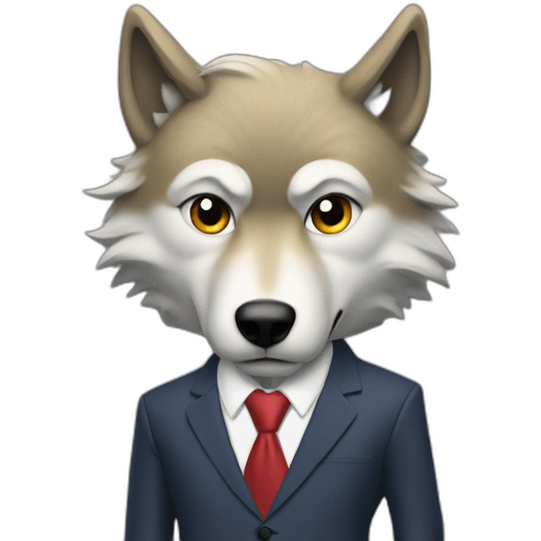 Donald Trump as wolf in suit emoji