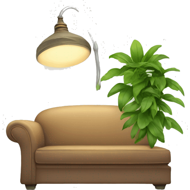 couch with a plant and a lamp emoji