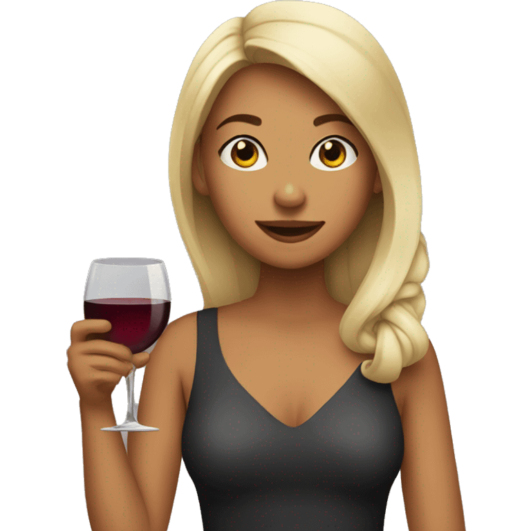 A girl drinking wine emoji