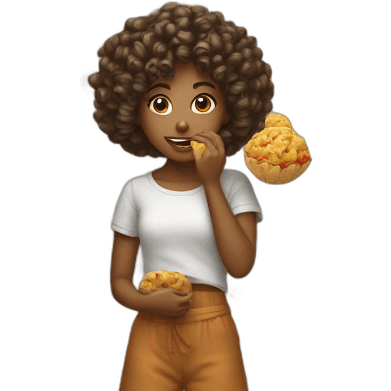 Curly girl eating hinkali emoji