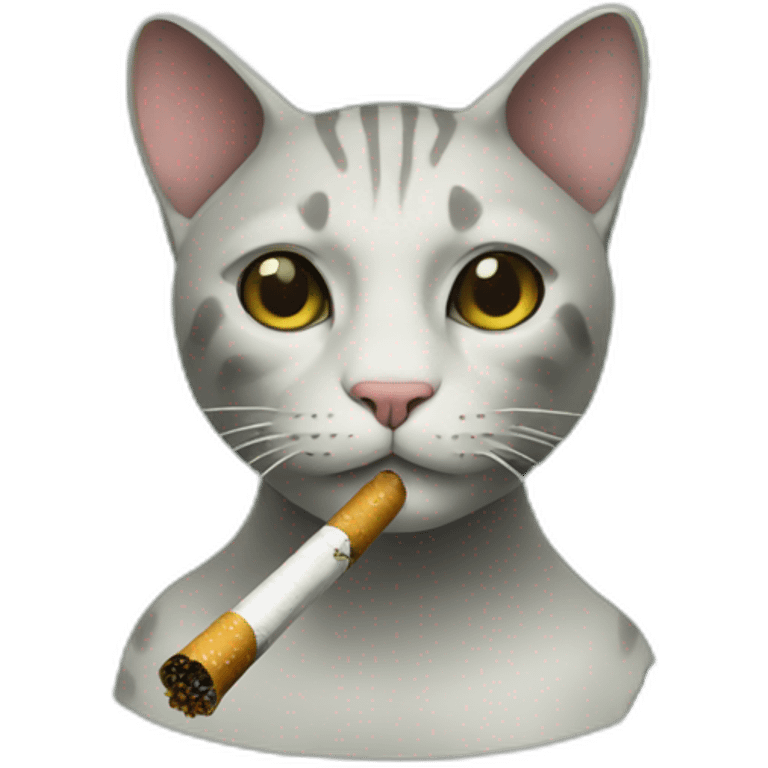 A cat smoking in a jungle emoji