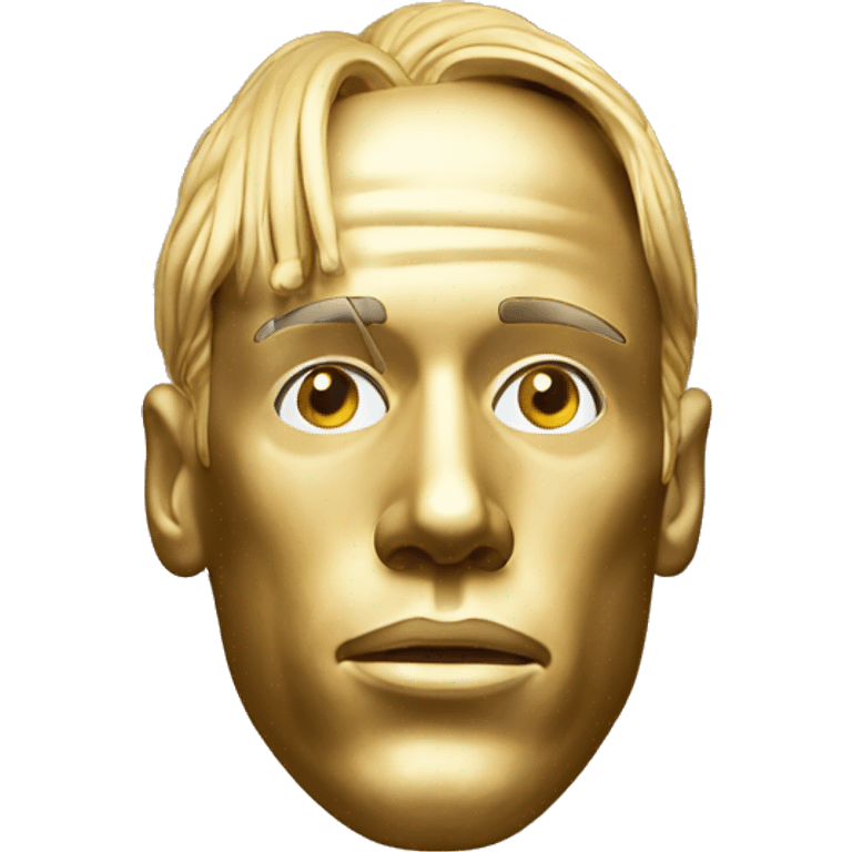 golden inflatable sculpture travis scott head emoji