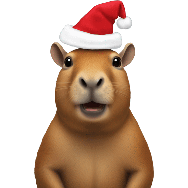 Capibara whit Noël hat  emoji