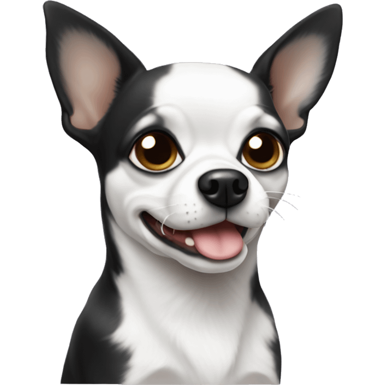 Old Black and white Chihuahua emoji