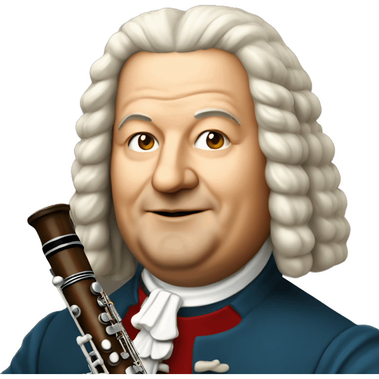 Johann sebastian bach holding recorder emoji