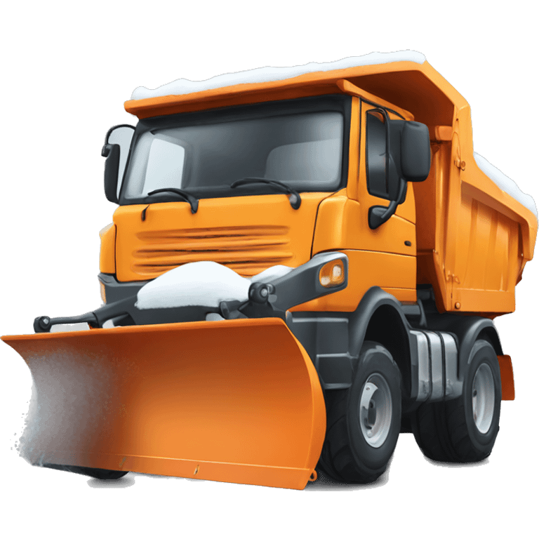 Orange gritter with snow plough emoji