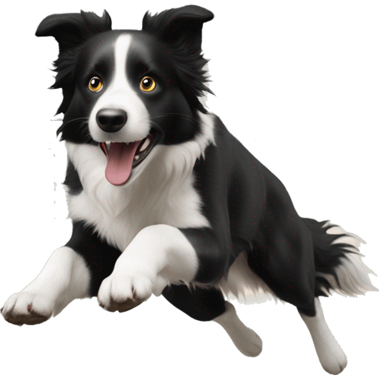 Border collie jumping over anvil emoji