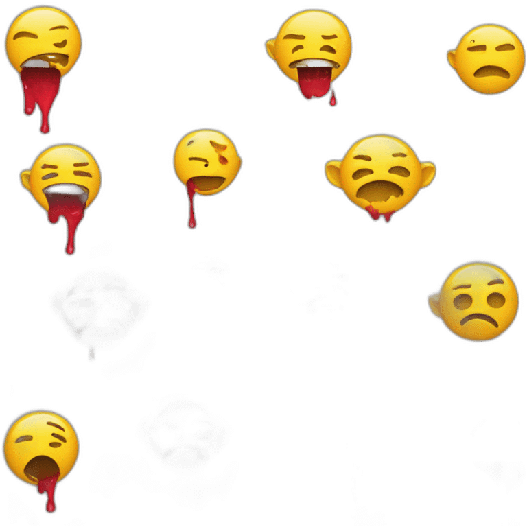 Emoji Face With Ears Bleeding, make it yellow face and big ears emoji