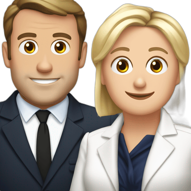 Macron et Marine le Pen emoji