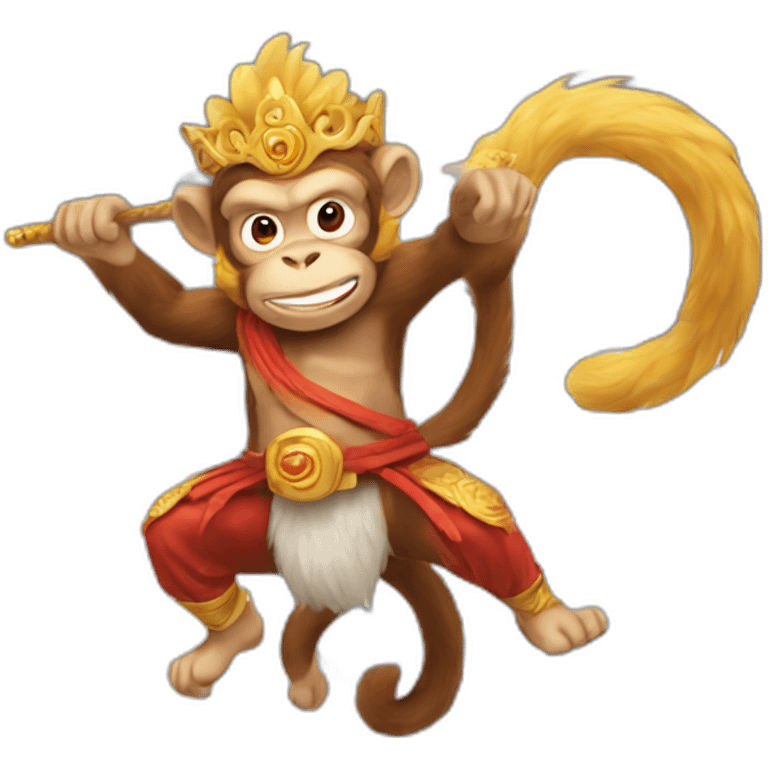 Monkey King flying through clouds emoji