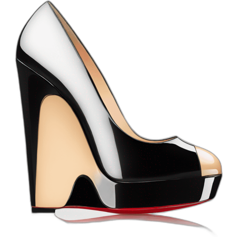 WEDGE heel LOUBOUTIN black PATENT emoji