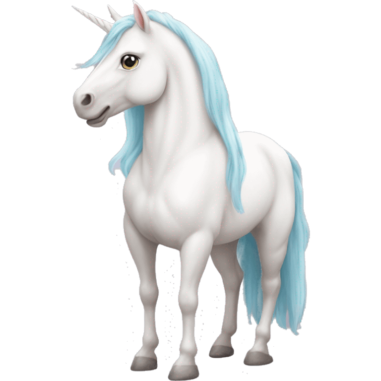 Fullbody White unicorn with pastel color mane  emoji