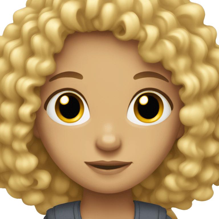 Blonde girl with really curly hair emoji