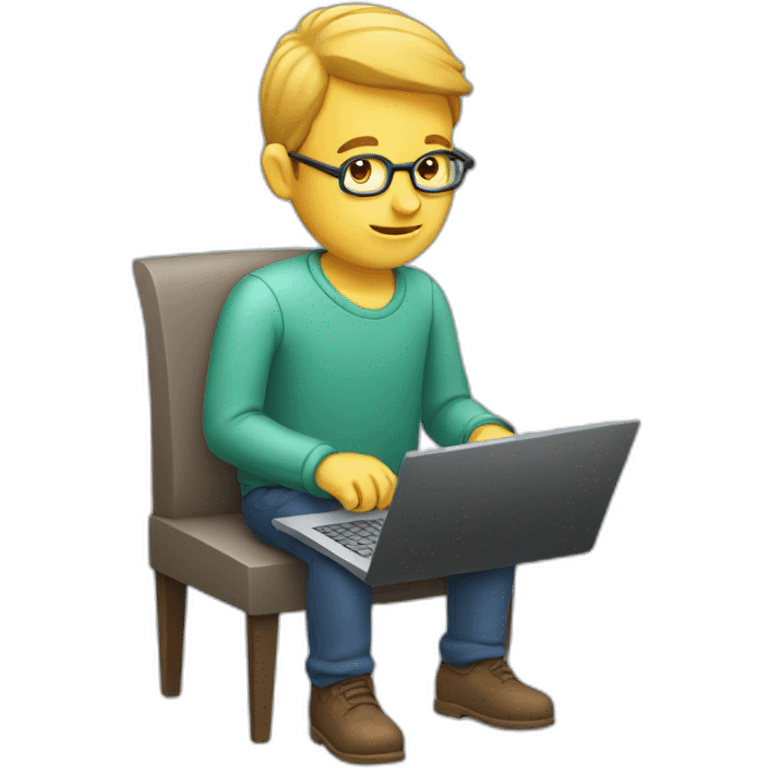 Men typing on a laptop emoji