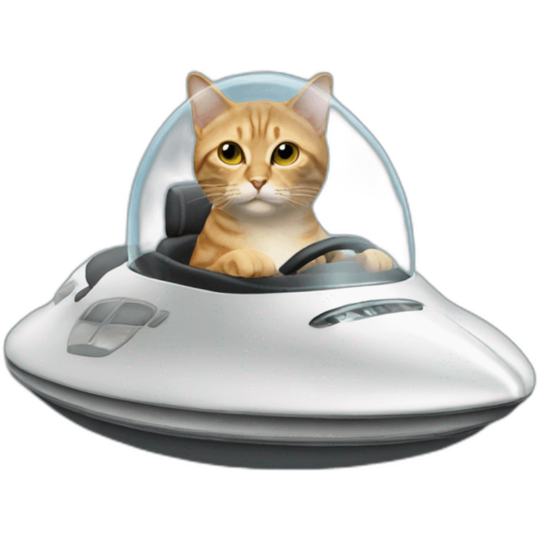 cat driving a UFO emoji