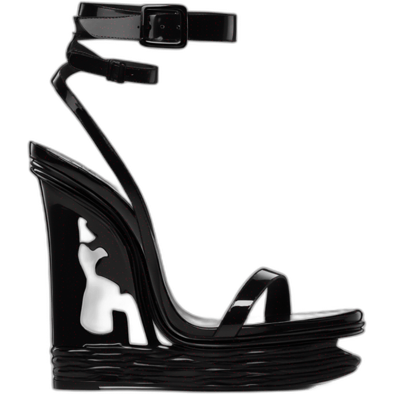 Ysl heel sandal  TRIBUTE PLATFORM SANDAL black PATENT LEATHER emoji