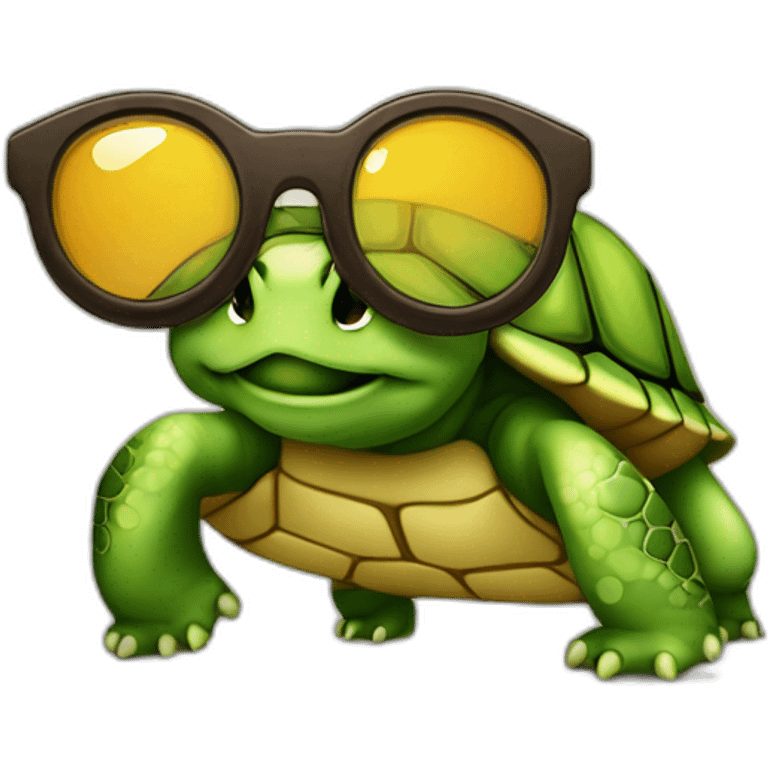 Tortue avec des Lunette emoji