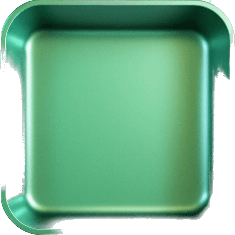 Realistic empty metallic emerald green baking pan with handles emoji