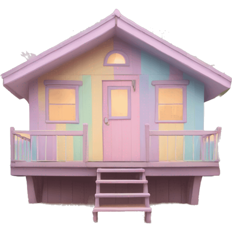 Pastel aesthetic beach hut emoji