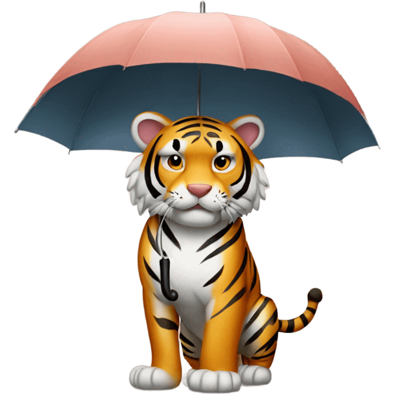 Tiger with umbrella  emoji