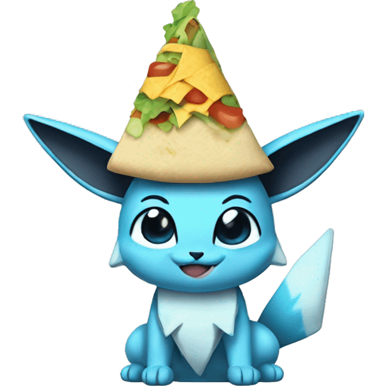 Glaceon eating a taco emoji