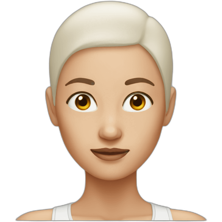 close up woman without hair emoji