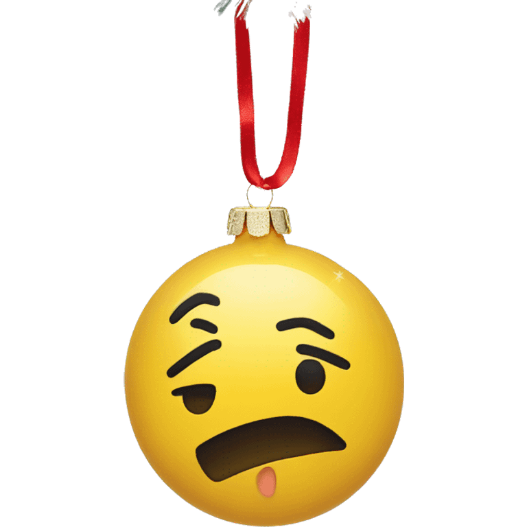 Hot face emoji on a bauble emoji