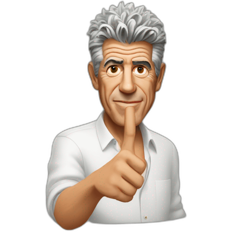 Anthony Bourdain giving middle finger emoji