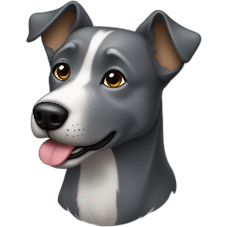 Chien gris fonce emoji