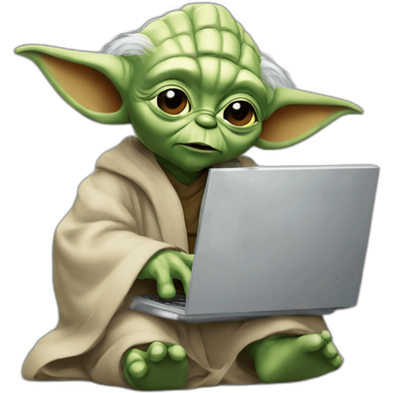 yoda with a computer emoji