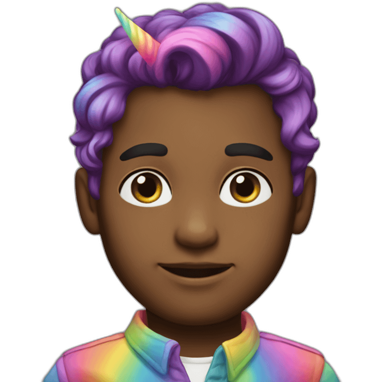 Posh-boy-with-rainbow-unicorn-hair emoji