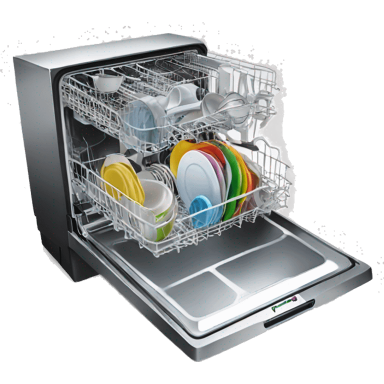 loaded dishwasher diagonal view emoji