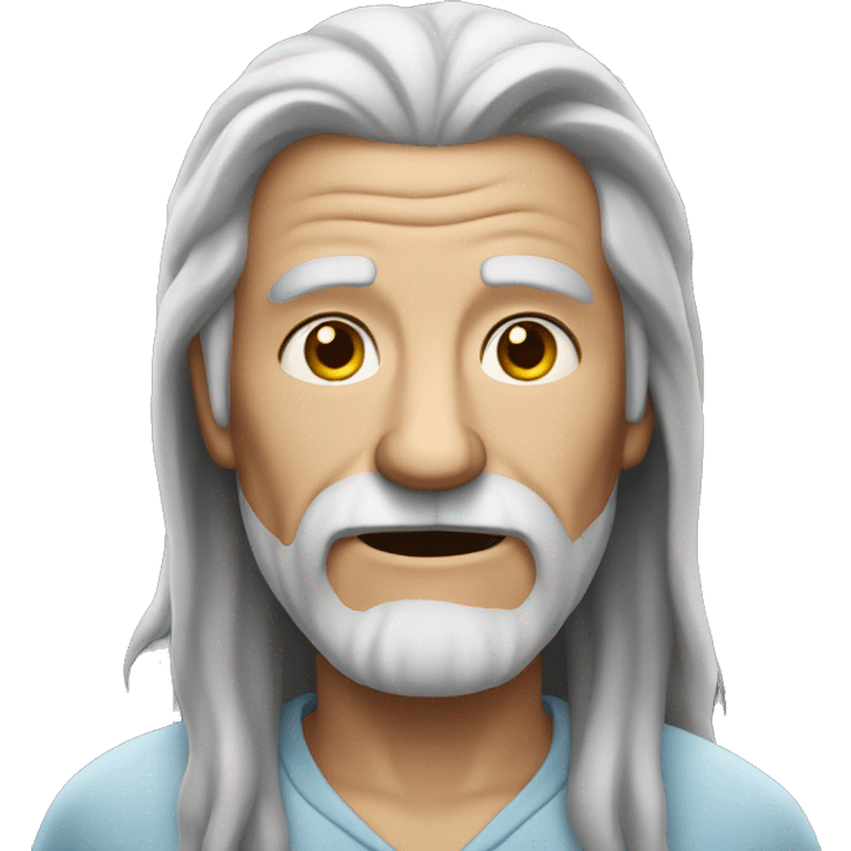 Old man with long hair and a bad knee emoji