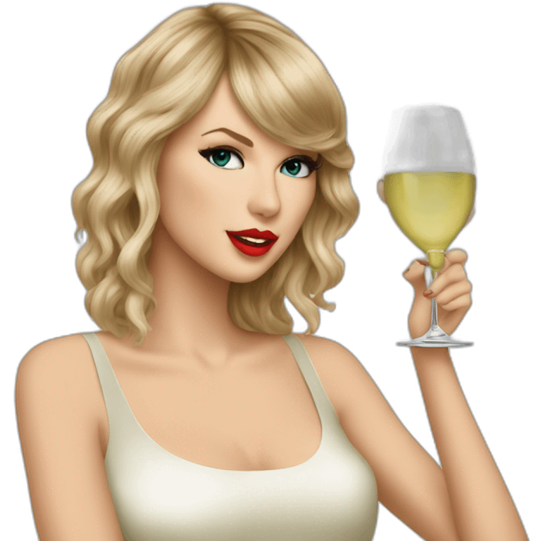 taylor swift drinking white wine emoji