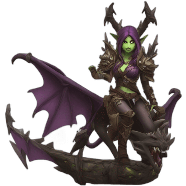 sylvanas siting on dragon wow emoji