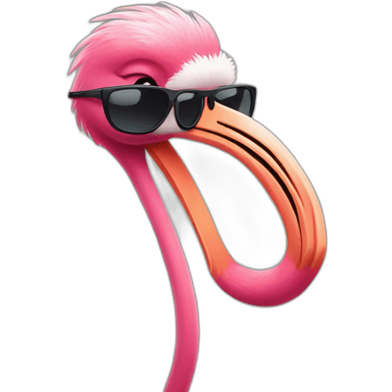 Flamingo wearing shades emoji