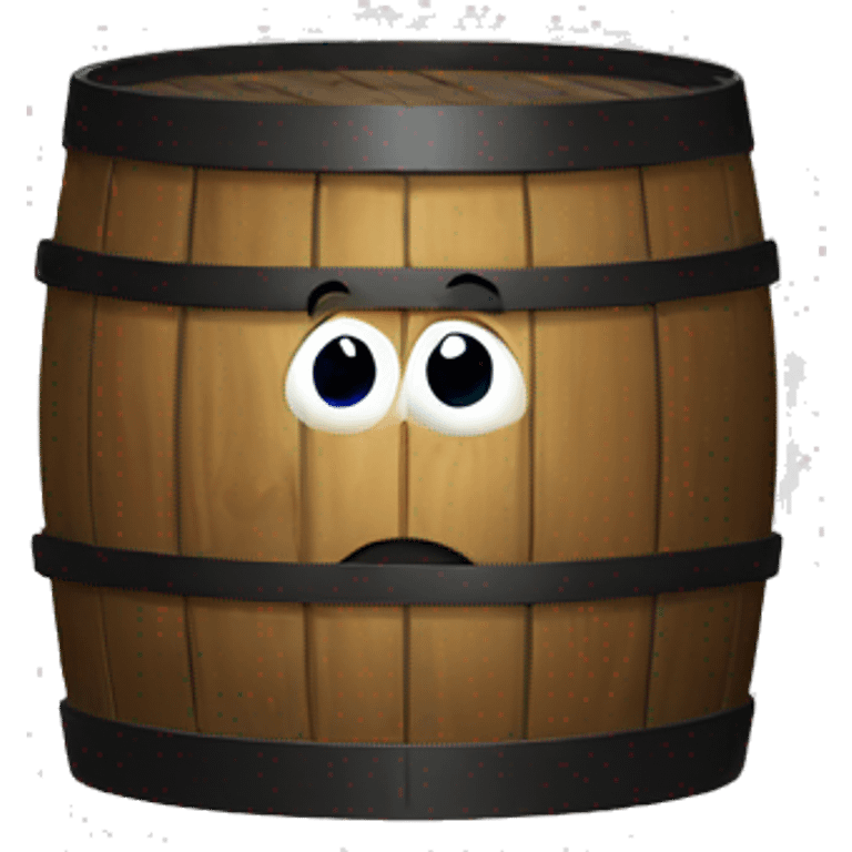 barrel of oil with eyes, mouth and hands emoji